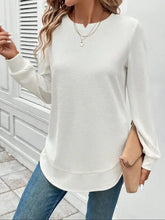 White Textured Long Sleeve Top for Women White Woman T Shirts