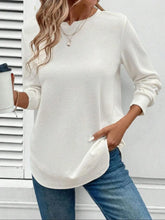 White Textured Long Sleeve Top for Women