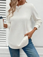 White Textured Long Sleeve Top for Women Woman T Shirts