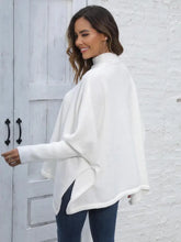 White Turtleneck Poncho Sweater for Women Sweater Pullovers