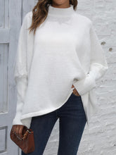 White Turtleneck Poncho Sweater for Women