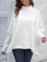 White Turtleneck Poncho Sweater for Women