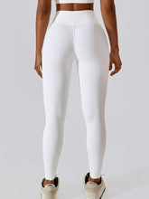 White V-Waist High Stretch Athletic Leggings for Women