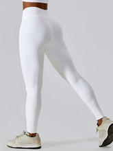 White V-Waist High Stretch Athletic Leggings for Women