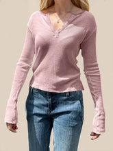 White Waffle Knit Long Sleeve Ribbed Shirt for Women Woman T Shirts