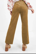 Mustard yellow high-waist wide-leg pants with ankle elastic
