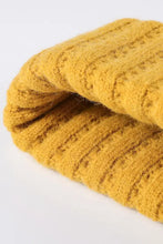 Mustard yellow wide rib beanie with knitted ribbed texture