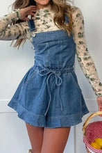 Wide Strap Square Neck Denim Overalls Denim Overalls