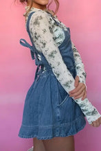Wide Strap Square Neck Denim Overalls Denim Overalls
