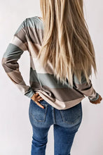 Wide Stripe Top with Pocket Woman Blouses