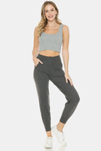 Wide Waistband Slim Active Jogger Pants for Women in Charcoal Gray Charcoal