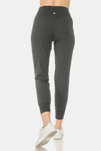 Wide Waistband Slim Active Jogger Pants for Women in Charcoal Gray