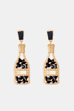 Wine Shape Zinc Alloy Acrylic Dangle Earrings Black One Size Earrings
