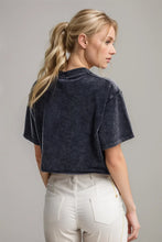 Womens Acid-Wash Cropped T-Shirt 100 Percent Cotton