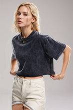 Womens Acid-Wash Cropped T-Shirt 100 Percent Cotton