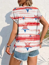 Women's American Flag Star and Stripe Pocket T-Shirt Woman T Shirts