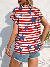Women's American Flag Star and Stripe Pocket T-Shirt