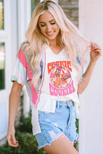 Womens Basic Graphic Tee and Denim Shorts Set