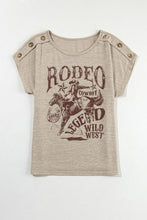 Womens Beige Rodeo Graphic T-Shirt