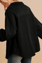 Women's Black Corduroy Button Down Shirt Jacket