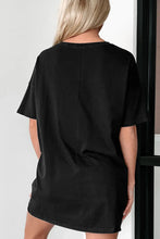 Womens Black Graphic Cotton T Shirt