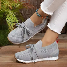 Womens Black Knit Slip-On Athletic Shoes Gray 37(US6) Woman Athletic Shoes