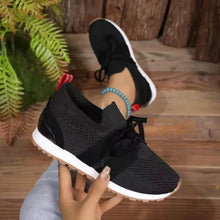Womens Black Knit Slip-On Athletic Shoes Black 36(US5)