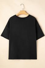 Womens Black Patriotic Star Sequin T-Shirt Woman T Shirts