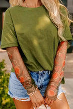 Women’s Black T-Shirt with Floral Mesh Sleeves and Lace Detail Matcha Green Woman T Shirts