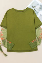 Women’s Black T-Shirt with Floral Mesh Sleeves and Lace Detail Woman T Shirts