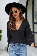Womens Black V Neck Sweater with Regular Sleeve Length