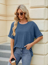 Womens Blue Basic T Shirt with Stretch Rayon Polyester Spandex Blend Peacock Blue