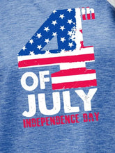 Womens blue heathered July Independence Day graphic tee