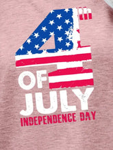 Women’s Pink Heathered July Independence Day Graphic Tee with American Flag
