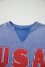 Womens Blue USA Graphic T-Shirt and Red Shorts Set Woman T Shirts