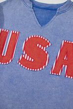 Womens Blue USA Graphic T-Shirt and Red Shorts Set Woman T Shirts