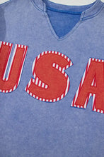 Womens Blue USA Graphic T-Shirt and Red Shorts Set Woman T Shirts