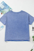 Womens Blue USA Graphic T-Shirt and Red Shorts Set Woman T Shirts