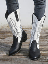 Women's Brown Cowboy Boots with Decorative Stitching
