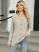 Womens Button-Down Knit Cardigan Sweater with Decorative Buttons