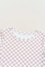 Womens Checkered Short Sleeve Top Woman T Shirts