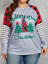 Women's Christmas Plaid Raglan Sleeve Shirt