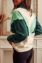 Womens Color Block Button Up Sweater Long Sleeve Length Pullover