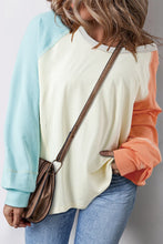 Women's Color Block Raglan Sleeve Cotton Top Ivory