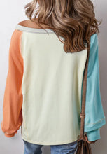 Women's Color Block Raglan Sleeve Cotton Top