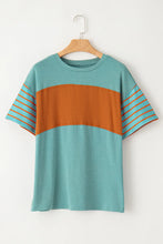 Womens Color Block Short Sleeve Casual T Shirt