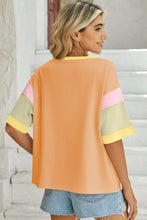 Womens Color Block Short Sleeve T Shirt Rayon Blend