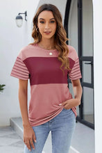 Womens Color Block Short Sleeve T Shirt