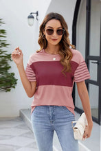 Womens Color Block Short Sleeve T Shirt