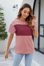 Womens Color Block Short Sleeve T Shirt Woman T Shirts